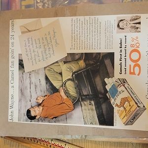 Vintage John wayne. Advertising magazine page 1954